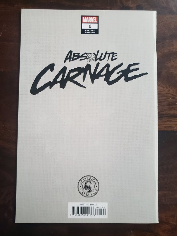 Absolute Carnage 1 Scorpion Comics Exclusive Variant limited to 1,500 copies