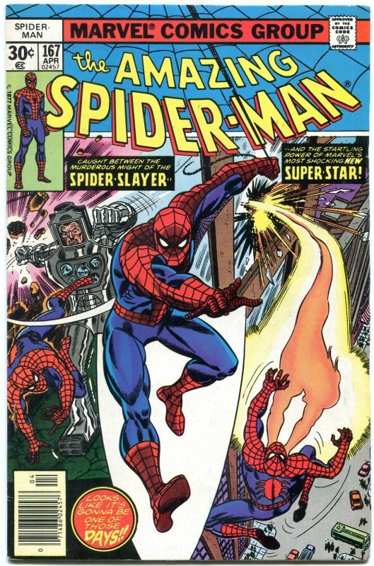 AMAZING SPIDER-MAN #167-MARVEL COMICS-high grade VF-