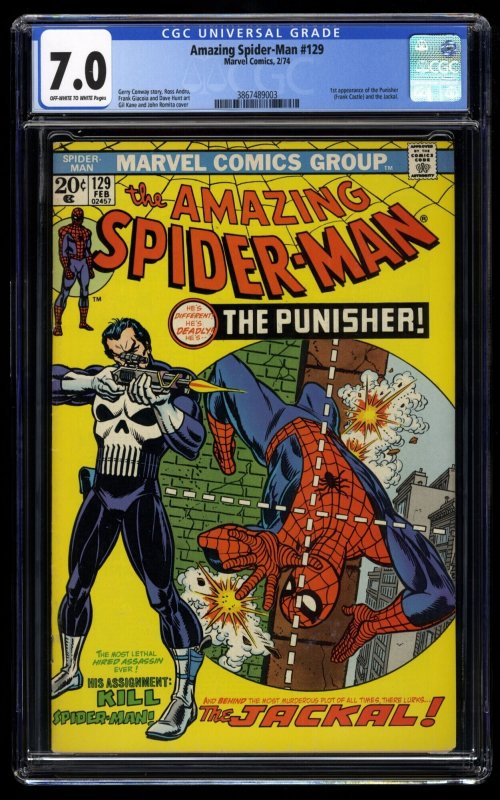 The Amazing Spider-Man #129 (1974) CGC Graded 7.0 - 1st app. of The Punisher