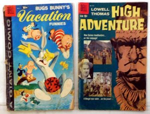 Dell Lot 2 #Giant Bugs Bunny's Vacation Funnies 8, Four Color 949 1958 Comics