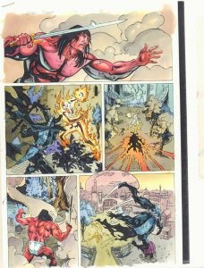 Conan: Flame and the Fiend #3 p.14 Color Guide Flaming Skeleton by John Kalisz