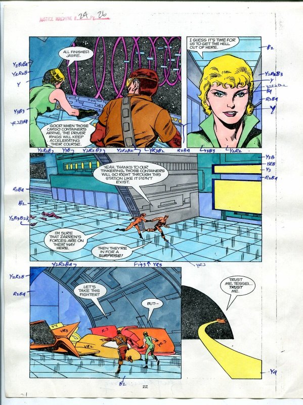 Justice Machine #24 Page #26 1988 Original Color Guide