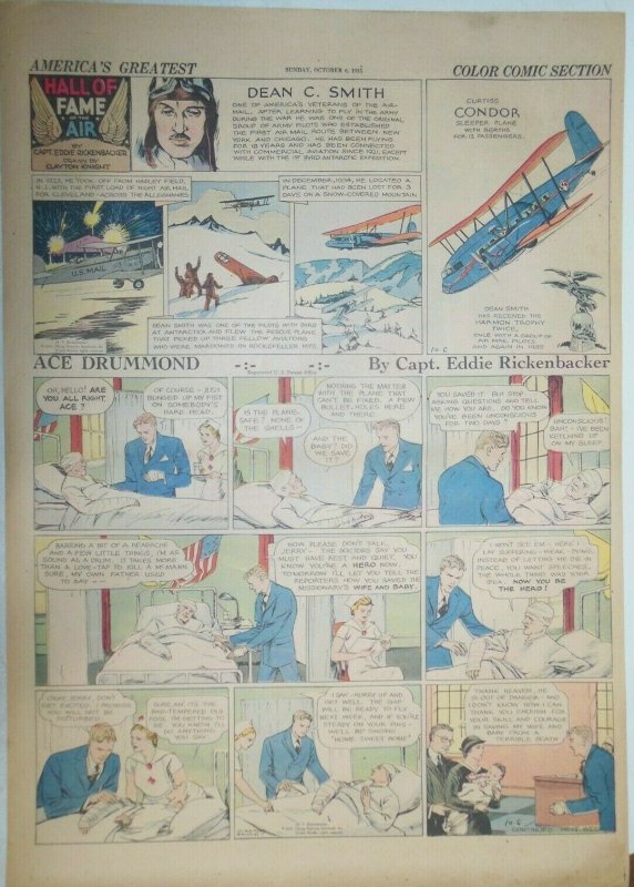 Ace Drummond Sunday by Capt Eddie Rickenbacker from 10/6/1935 Large Full Page !