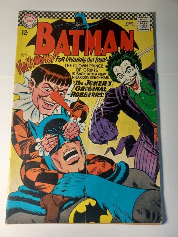 Batman #186 VG- Subscription Crease DC Comics c272