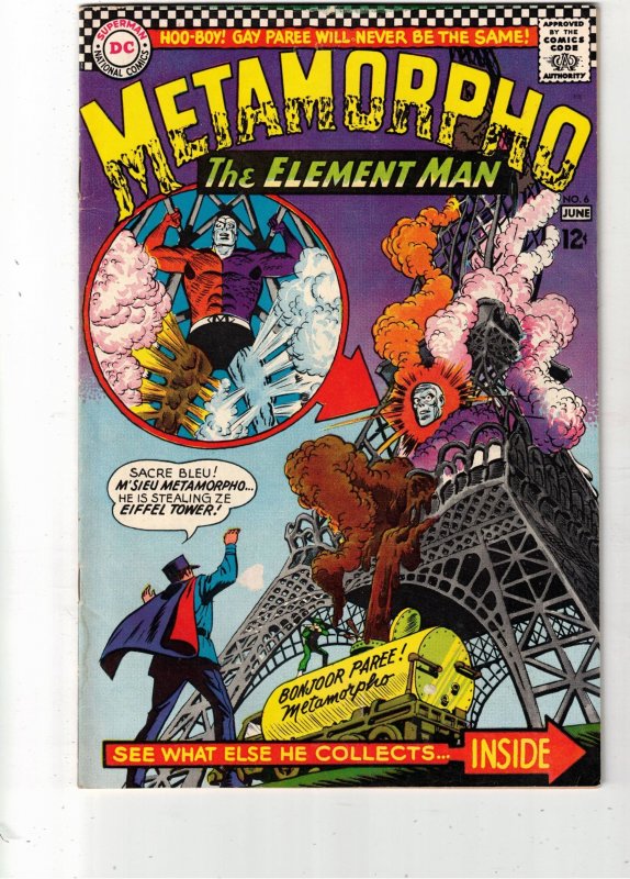 Metamorpho #6 1966 VF.NM High-Grade Metamorpho, Paris, Eiffel Tower! Utah CERT!