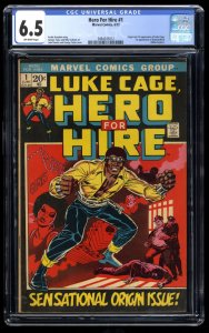 Hero For Hire #1 CGC FN+ 6.5 Off White 1st Luke Cage!
