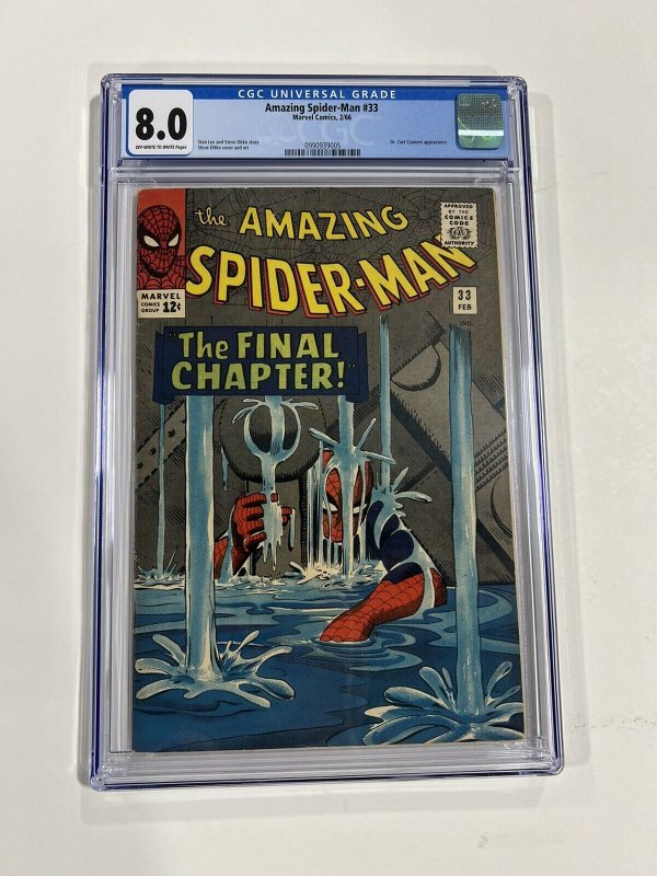 Amazing Spider-man 33 Cgc 8.0 Ow/w Pages 1966 Marvel