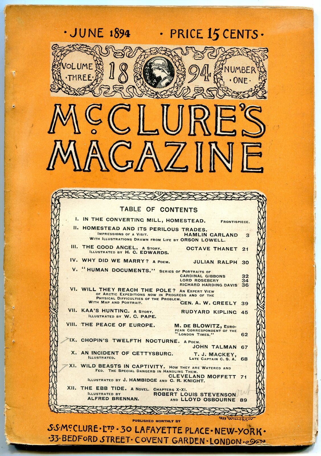 McClures Magazine June 1894- Rudyard Kipling- Kaas Hunting poor | Comic  Collectibles - Magazines / HipComic