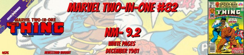 Marvel Two-In-One 82 NM- 9.2 Captain America Marvel 1981