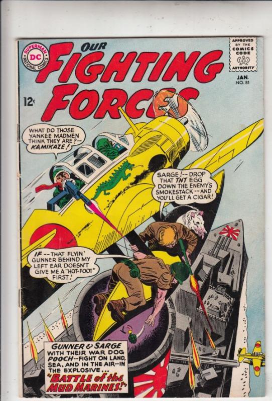 Our Fighting Forces #81 (Jan-64) FN/VF Mid-High-Grade Gunner and Sarge, Pooch