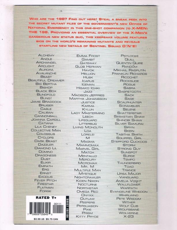 The X-Men 198 Files #1 VF Marvel Comics Comic Book DE14