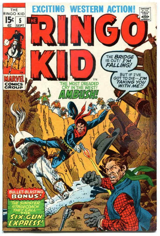 RINGO KID #5, VF, Gunfights, 1970, Ambush, StageCoach, more Western in store