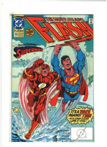 Flash #53 VF/NM 9.0 DC Comics 1991 Copper Age Superman Race