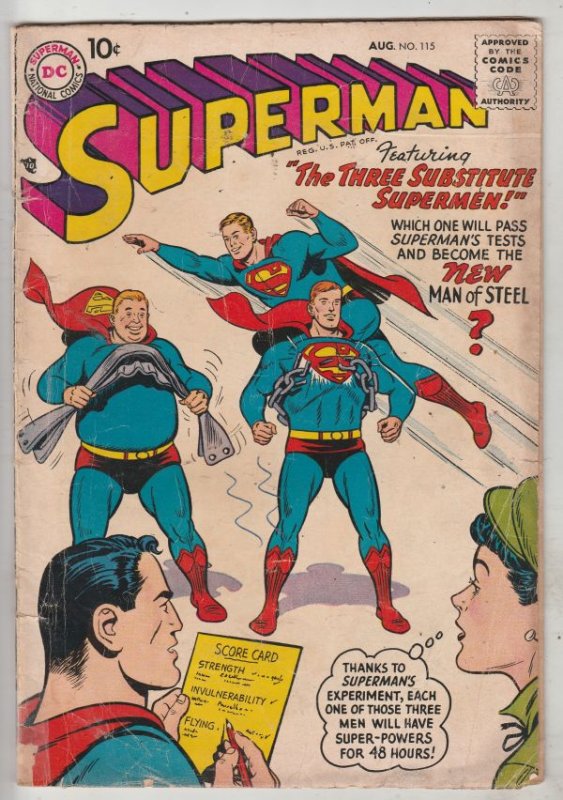 Superman #115 (Aug-57) VG+ Affordable-Grade Superman