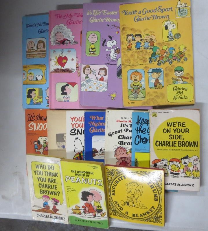 PEANUTS PRINT-EPHEMERA COLLECTION! 16 books! Charlie Brown & Snoopy on the page!