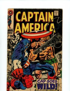 Captain America  #106 - Cap vs. Stone Rogers. Jack Kirby Art  (4.0) 1968
