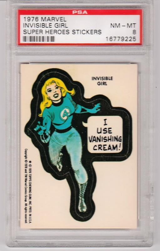 1976 Marvel Invisible Girl Sticker PSA 8 (NM-MT)