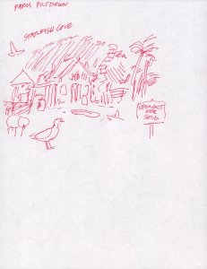 Starfish Cove House Ink Sketch By Frank Thorne