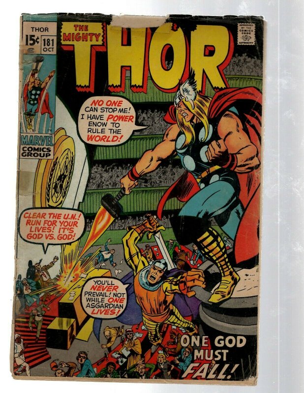 Mighty Thor # 181 PR Marvel Comic Book Loki Odin Asgard Sif Avengers Hulk RB8