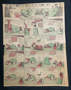 1924 Aug 10 BARNEY GOOGLE & SPARK PLUG 15x20 Full Sunday Comic Page GD+ 2.5