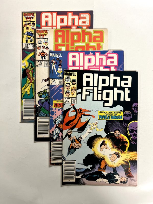 4 Alpha Flight Marvel Comics #31 32 34 35 Hulk Avengers Iron-Man Thor 87 JS3