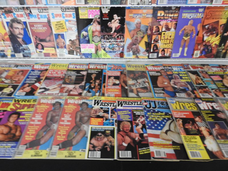 Huge Lot 100+ Vintage Wrestling Magazines W/ Flair, Rock, Hulk, Macho Man+ NICE!