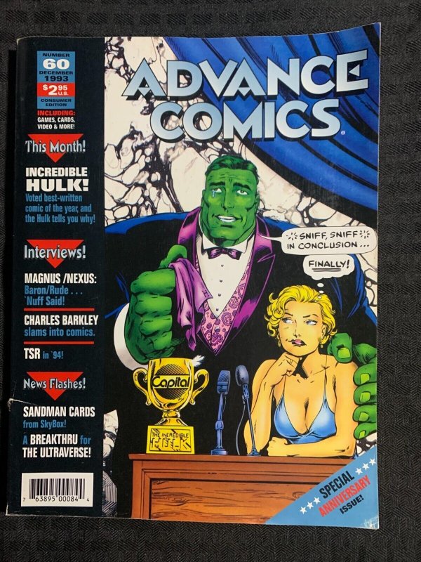 1993 ADVANCE COMICS Magazine #60 FN 6.0 Sandman Death & Professor Hulk Covers