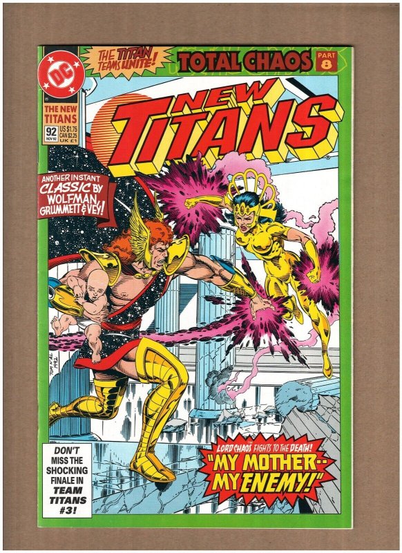 New Teen Titans #92 DC Comics 1992 Marv Wolfman Total Chaos NM- 9.2