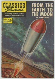 Classics Illustrated 105 From The Earth To The Moon FN 6.5 HRN 169 1971 Verne