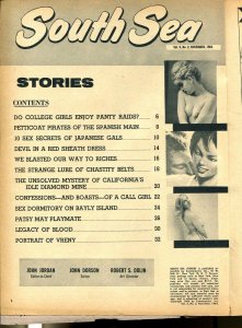 South Sea Stories 11/1964-bondage-torture-female pirates-pulp thrills-VG