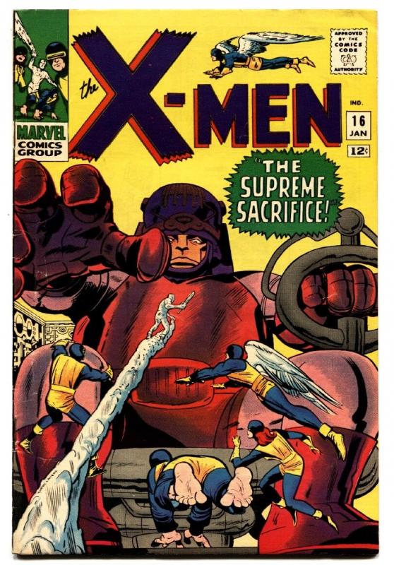 X-MEN #16 comic book 1966-MARVEL-JACK KIRBY-SILVER AGE