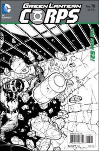Green Lantern Corps (2011) 16-B Wraparound 1:25 Black and White Cover VF/NM