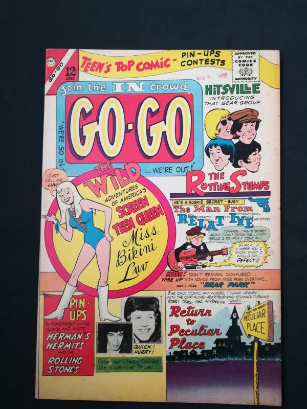 GO-GO #1 Silver Age Charlton Herman's Hermits Rolling Stones Higher Grade