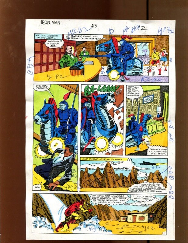 Iron Man #163 p.12 Color Guide Art - 1982 Art by Bob Sharen