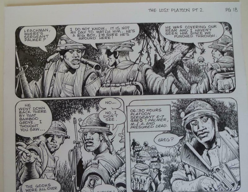 DON LOMAX Original Art, Vietnam Journal #8 pg 18, Brain Dead Horror,Caliber,2011