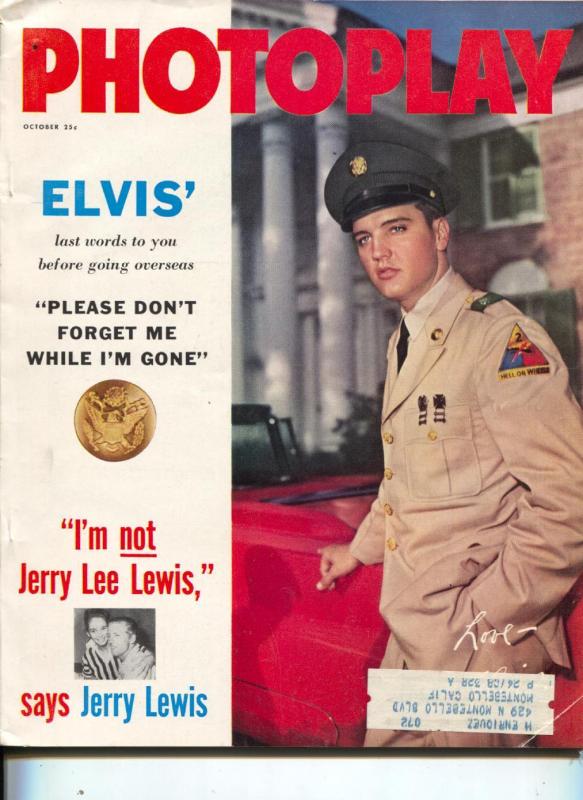 Photoplay-Elvis Presley-Jerry Lewis-KIm Novak-John Saxon-Oct-1958