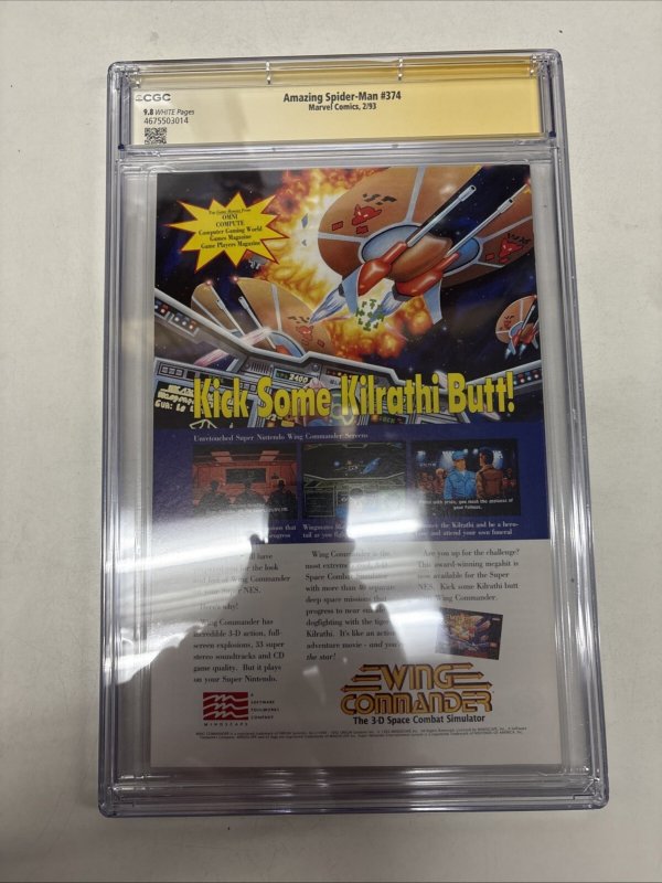 The Amazing Spider-Man (1993) # 374 (CGC 9.8 WP)  Signed Mark Bagley