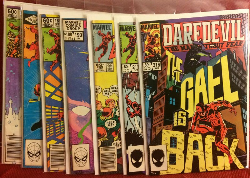 Daredevil Comic Lot  7 First Series Daredevil Comics Ranging From FN to NM-1984