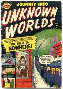 Journey Into Unknown Worlds #4 1951- Atlas Golden Age sci-fi g/vg 