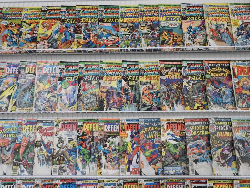 Huge Lot 150 Low Grade Comics W/ Captain America, Defenders, Iron Man See desc