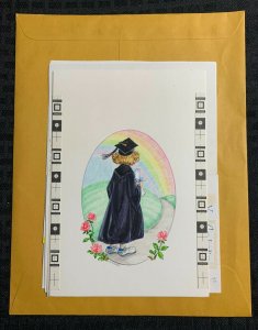 YOUR GRADUATION Cute Girl in Cap & Gown Rainbow 6x8.5" Greeting Card Art #G-4353 | Comic Collectibles - Original Art / HipComic YOUR GRADUATION Cute Girl in Cap & Gown Rainbow 6x8.5" Greeting Card Art #G-4353 | Comic Collectibles - Original Art / HipComic