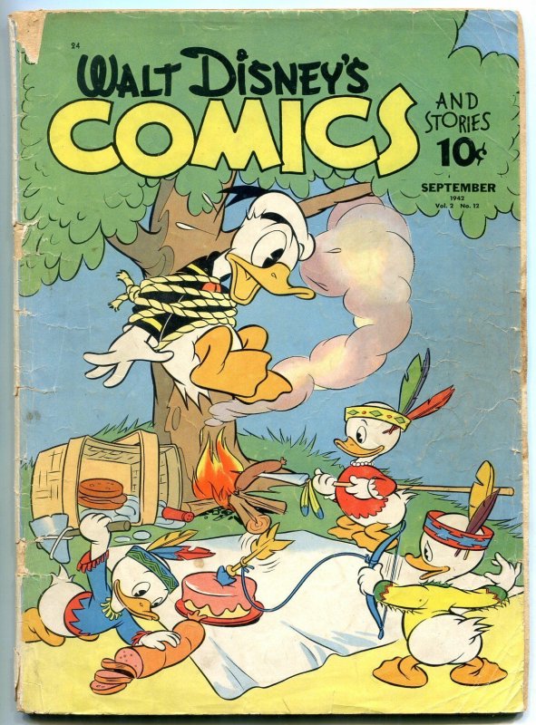 Walt Disney's Comics and Stories #24 1942- Walt Kelly- Carl Barks- Incomplete