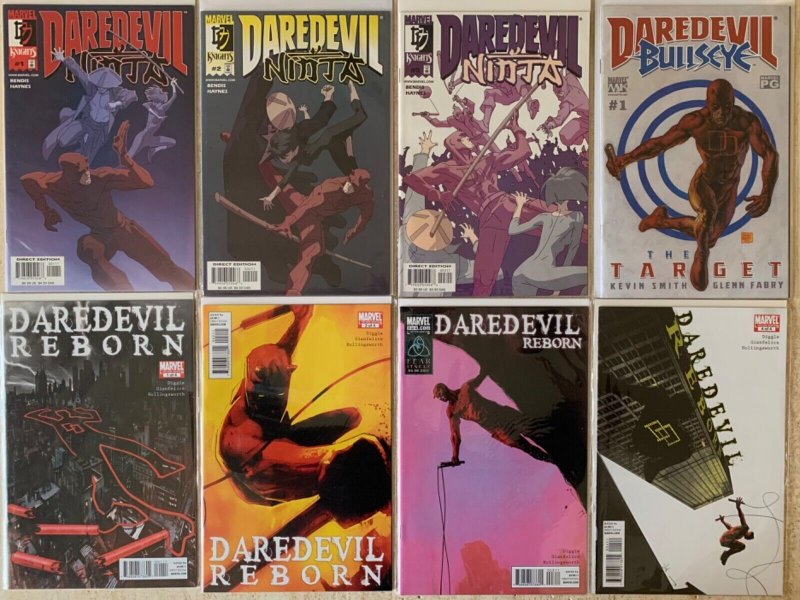 DAREDEVIL MINI-SERIES LOT OF 8: NINJA 1-3, REBORN 1-4, BULLSEYE: THE TARGET 1