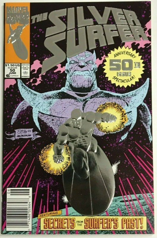 SILVER SURFER#50 VF/NM 1991 THANOS NEWSTAND EDITION MARVEL COMICS