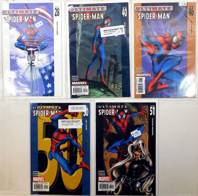 Ultimate Spider-Man Lot of 5 #28, 40, 46, 50, 51 2002 Marvel 1st Print Comics