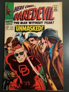 Daredevil #29 (1967) FVF (7.0) UNMASKED! - Stan Lee Story|