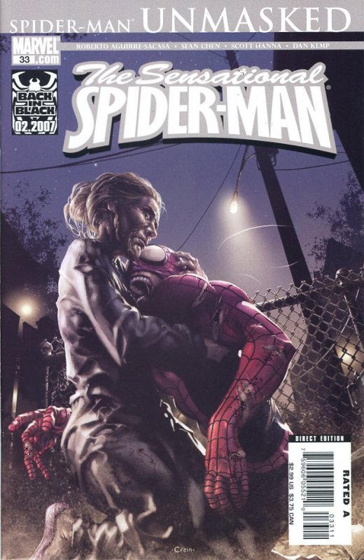 Sensational Spider-Man 33  9.0 (our highest grade)  Clayton Crain Cover!  2007