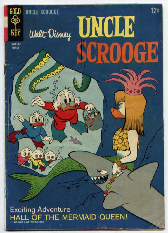 Uncle Scrooge 31, 52, 57, 68 and 75 Silver-Age Dell / Gold Key Low-grade Readers