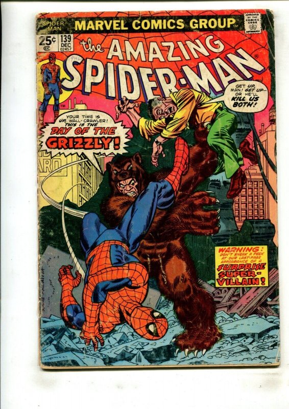 AMAZING SPIDER-MAN #139 (2.0) 1ST GRIZZLY!! 1974