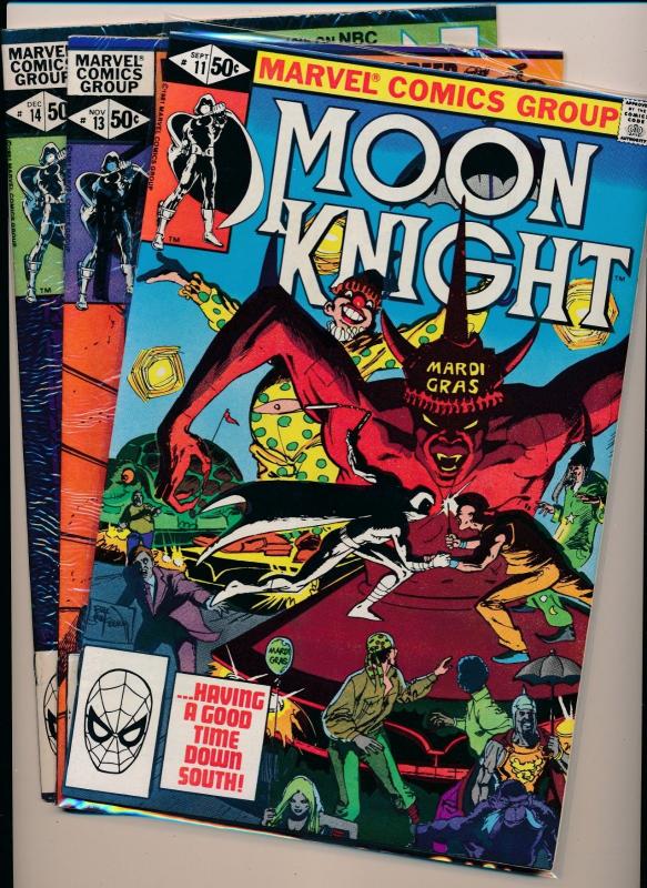 Marvel Comics MOON KNIGHT #11,13,14 Daredevil, 1981 ~ F/VF+ (HX761)